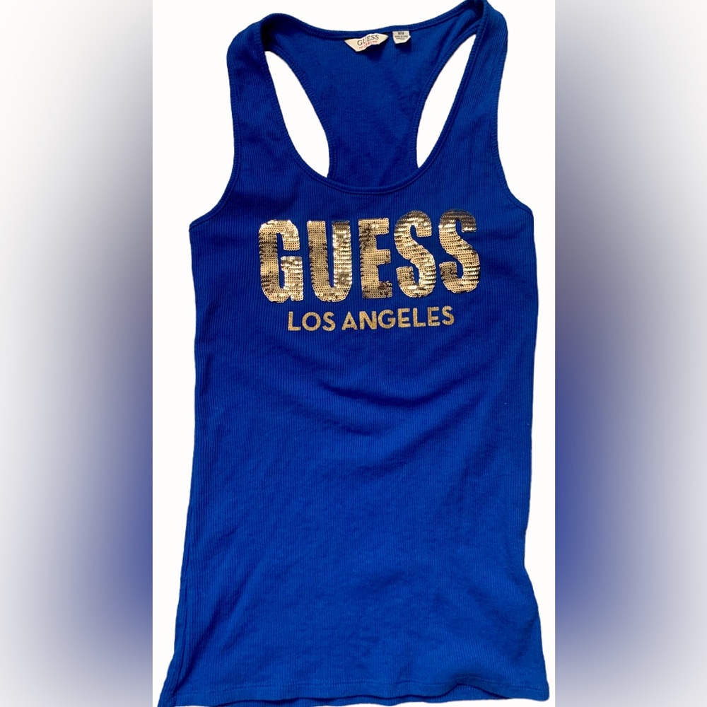 Vintage glitter sequin Guess Los Angeles Tank Top